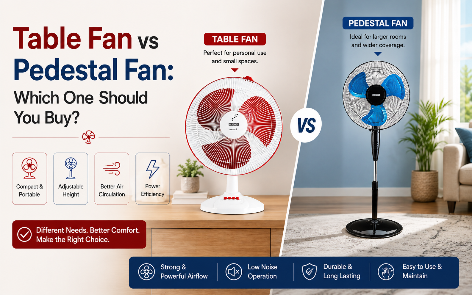Man enjoying cool airflow from a white table fan while working at his desk