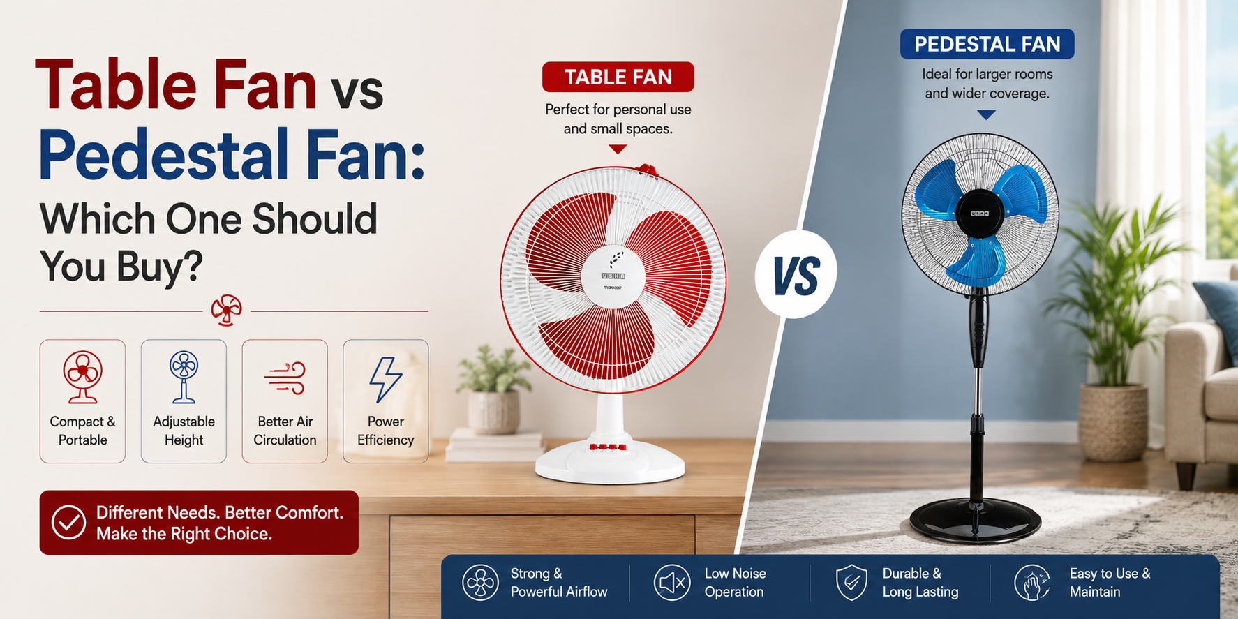 Man enjoying cool airflow from a white table fan while working at his desk